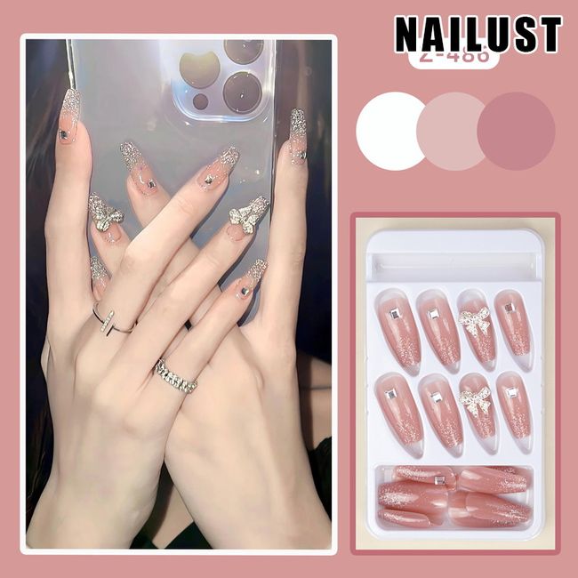 Nails Hands Fingers  [Set of 24] Nail Tips Nail Tips Nail Stickers False Nails False Nails Present Paste Nails Peelable Summer Nails Nail Supplies Nail Art Nail Parts NAILUST