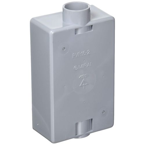 Mirai Industry PVR16-2 Exposed Switch Box, For Both 1 and 2 Directions, Compatible Tubes VE14/16, Gray, Price for 1 Piece