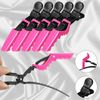 7 Pieces Automatic Braider Set, Includes Electronic Tool Machine, Braid Maker Twister with Rat Tail Comb and Crocodile Clips for Styling (Rose Red)