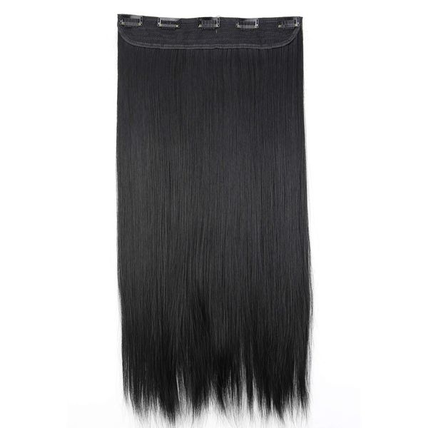 CAISHA by PRETTYSHOP 28" Clip In Hair Extensions One Piece Full Head Hairpiece Straight Black C51a