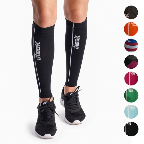 Calf Compression Sleeves Pair - Leg Compression Socks for Calves Running Women Men - Best for Shin Splint Muscle Pain Better Circulation (Black, M/L)