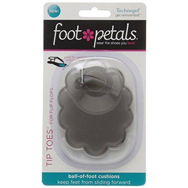 Foot Petals Ball of Foot Cushions, Long Lasting Pain Relief, Women's High Heel Insert 1 Pair, Gel-w/Toe Post, Medium