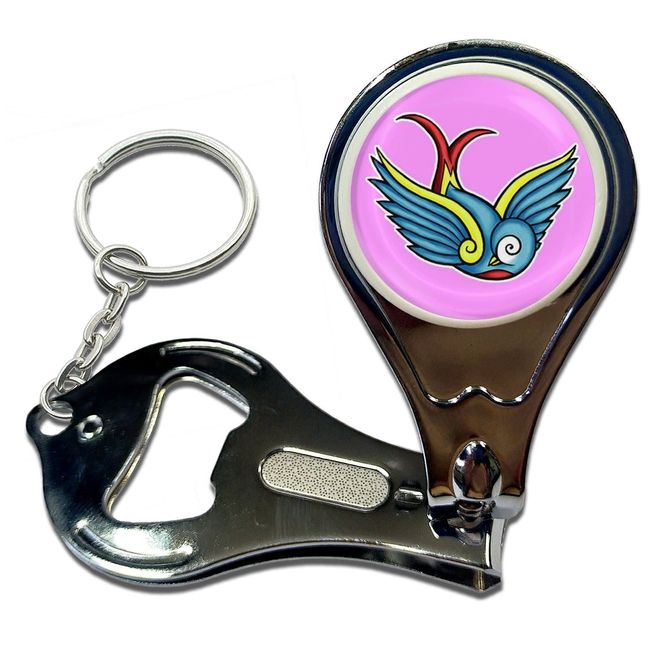 BadgeBeast.co.uk Swallow - Key Ring Bottle Opener and Nail Clipper