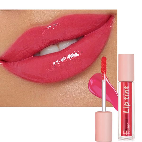 Lip Tint Stain Makeup, Langanhaltender, Lippentönung, Natürlicher Lippenfleck, Hochpigmentierter, Flüssiger Lippenstift, Wasserdichter, Leichter Lippenfleck mit Mattem Finish,02