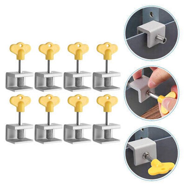 8pcs Adjustable Sliding Window Locks Window Limit Stopper Door Safety Lock