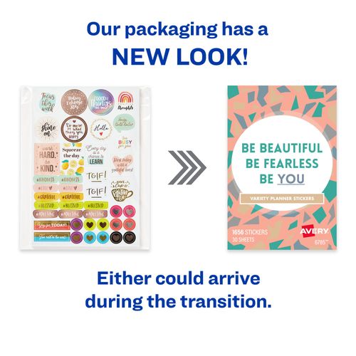 Avery Planner Stickers Variety Pack, 30 Sheets of Stickers, Set of 1,656 Productivity Stickers for Your Planner, Journal or Calendar (6785)