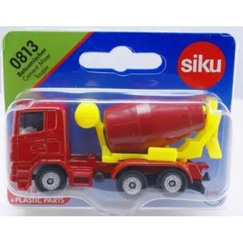 siku 0813, Concrete Mixer, Metal/Plastic, Red/Yellow, Tiltable mixing drum