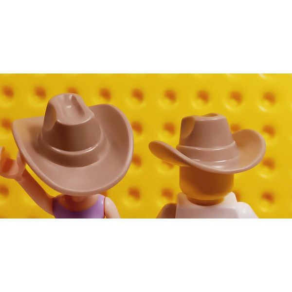 New LEGO Cowboy Hat Suede Large Brim Curved DARK TAN Old West Unique Real Job