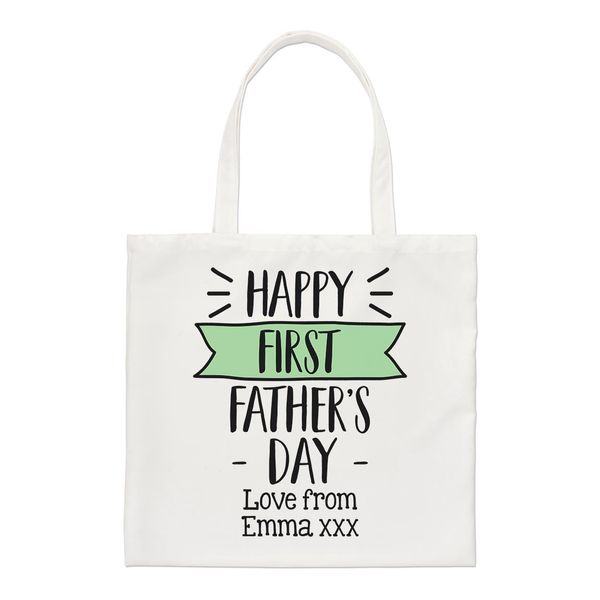 Personalised Happy First Father's Day Love From Regular Tote Bag