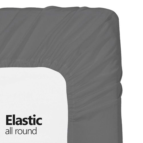 Knit Jersey 100% Cotton 2 Twin XL Fitted Bed Sheets (2-Pack) Soft and Comfy - Twin Extra Long, 15" Deep Pocket, 39" x 80" Great for Dorm Room, Hospital and Split King Dual Adjustable Beds (Dark Grey)