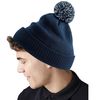 Beechfield - Recycled Snowstar Beanie - Stylish Ribbed Cuff - Graphite Grey/Light Grey