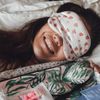 SMUG Satin Sleep Mask & Eye Mask | Deep Dream Sleep Masks for Women & Men | Soft Sleeping Eye Mask to Nourish Skin, & Reduce Dark Circles | Eye Sleep Mask to Block Out Light | Peachy