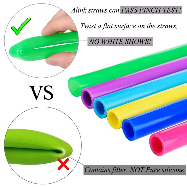 ALINK Extra Wide Fat Boba Straws, 1/2 Jumbo Plastic Striped Smoothie Straws  for Bubble Tea and Milkshake, Pack of 100