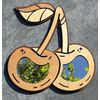 Mid Century Modern Cherries Wall Mirror