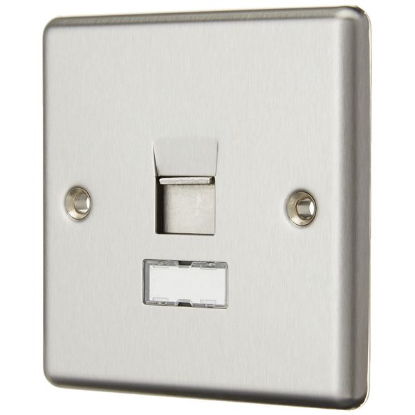 Knightsbridge CL45BC RJ45 Rounded Edge Network Outlet, Chrome