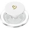 Yellow Minimalist Heart White PopSockets MagSafe PopGrip for iPhone