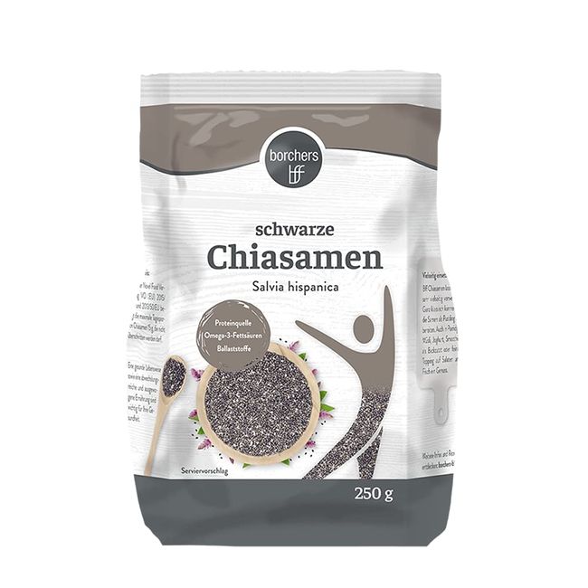 borchers Chia Samen schwarz | Ballaststoffreich | Vegan | 250 g