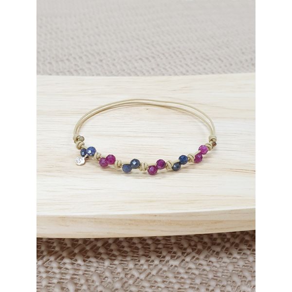 Ruby Sapphire 925 Silver S Knot Bracelet