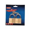 Abus 65/50mm Brass Padlock Twin Pack