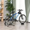 Indoor Bicycle Exercise Trainer, Bar Remote Control & Near-Universal Fit Silver