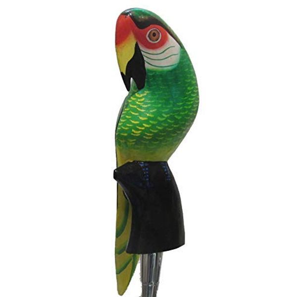 Wooden Green Parrot Beer Tap Handle Sports Bar Kegerator Breweriana Tiki