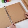 Dzmuero A5 Kraft Folder A5 Ring Binder 6 Rings, 2 Pcs, Brown