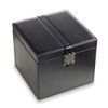 Glenor Co Earring Organizer Holder - 75 Small & 4 Large Slots Classic Jewelry Box with Drawer & Modern Closure, Mirror, 4 Trays Earrings, Ring or Chain Storage - PU Leather Case - Black