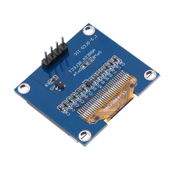 sourcing map 1.3inch OLED LCD Screen Module with 4 Pins 128x64 Resolution Display I2C IIC Communication Display,White Display Color