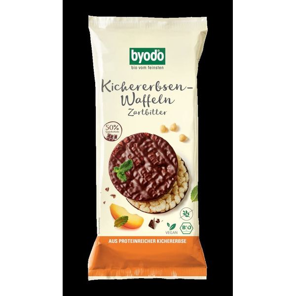 Kichererbsen-Waffeln Zartbitter, aus proteinreicher Kichererbse, 65 g