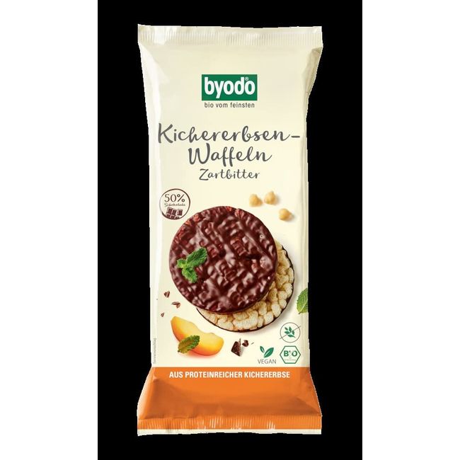 Kichererbsen-Waffeln Zartbitter, aus proteinreicher Kichererbse, 65 g