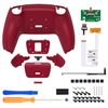 eXtremeRate Volcanic Red Rubberized Grip Programable RISE V3 Remap Kit for PS5 Controller - BDM-030 040 050, Upgrade Board Redesigned Bottom Shell Back Buttons Set