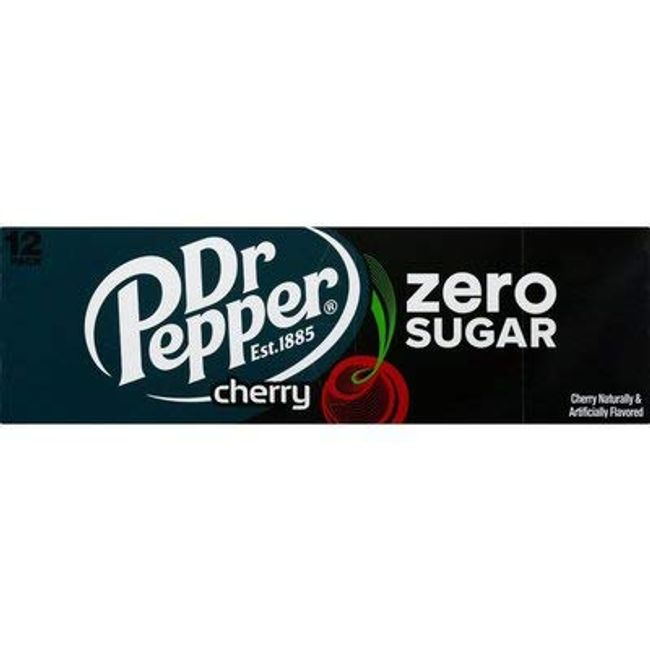 24 Pack Cans Zero Sugar Diet Dr Pepper Cherry Soda