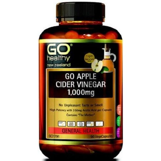 Go Healthy GO Apple Cider Vinegar 1000mg VegeCapsules 90 - NZ made