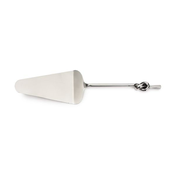 Abbott Collection Silver Cake Server with Knot Handle, 12 inches L