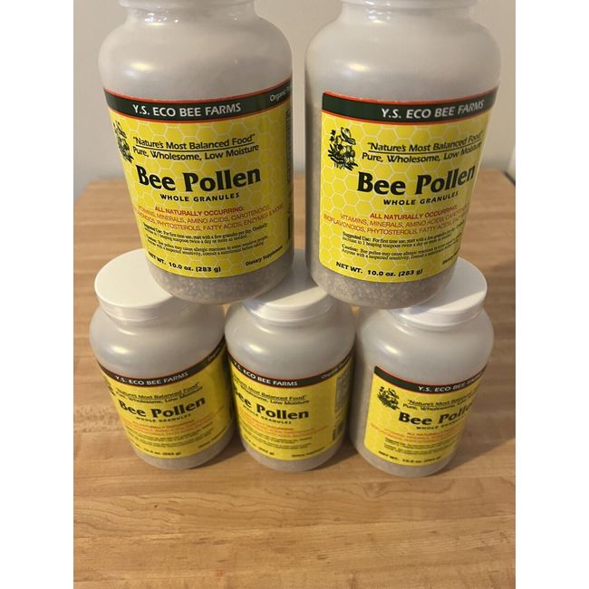 YS Organic Bee Farms - Low Moisture Bee Pollen Whole Granules - 10 oz. 5 pack