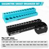 DURATECH Magnetic Socket Organizer Set 2PCS 1/4" Drive Socket Holders SAE&Metric