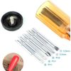 KENANLAN Push Pull Ratchet Screwdriver Adjustment Spiral Ratchet Screwdriver with 5 Replaceable Heads (yellow)