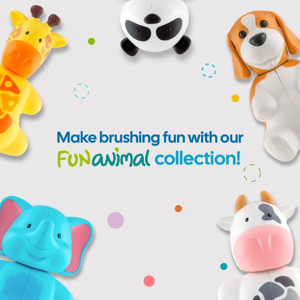 Flipper Fun Animal Cow Toothbrush Cover – Make Toothbrushing Time Fun with our Kids Toothbrush Holder with Cover – Ideal Toothbrush Holders for Bathrooms - Suction Cup Toothbrush Holder