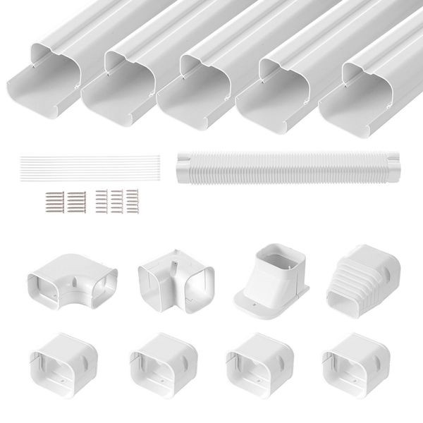 VEVOR 3" W 10 Ft Line Set Cover Kit For Mini Split/Central Air Conditioner PVC