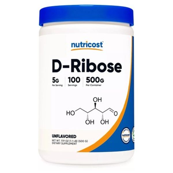 Nutricost Pure D-Ribose Powder 500G - 100 Servings, 5000mg Per Serving EXP: 2027