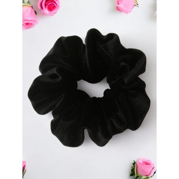 Black Velvet Scrunchy-Regular - Made in the USA