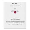 Philip Jones July (Ruby) Adjustable Birthstone Ring Created with Zircondia® Crystals