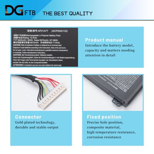 DGFTB AP21A8T AP21A7T Laptop Battery for Acer Predator Helios 300 PH317-56-78LY PH315-55-72EA PH315-55-770K PH315-55-965Z PH317-56-78SM PH315-55-78L7 Nitro 5 AN517-55-50NF (15.4V 90Wh/5845mAh)