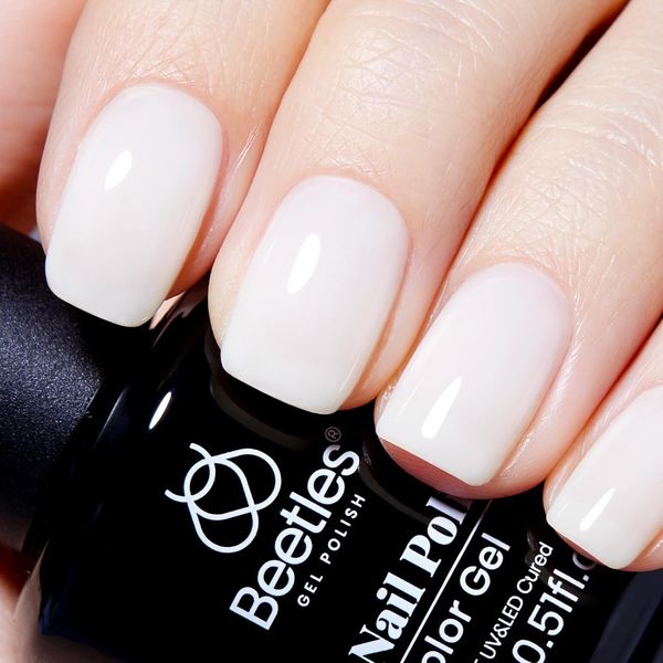 Beetles Gel Nail Polish, 1 Pcs 15ml Milky White Color Soak Off Gel Polish Nail Art Manicure Salon DIY at Home Christmas Gifts Decorations