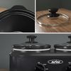 Double Slow Cooker 2 Pot Mini Crock Buffet Server & Warmer Removable Ceramic Pot