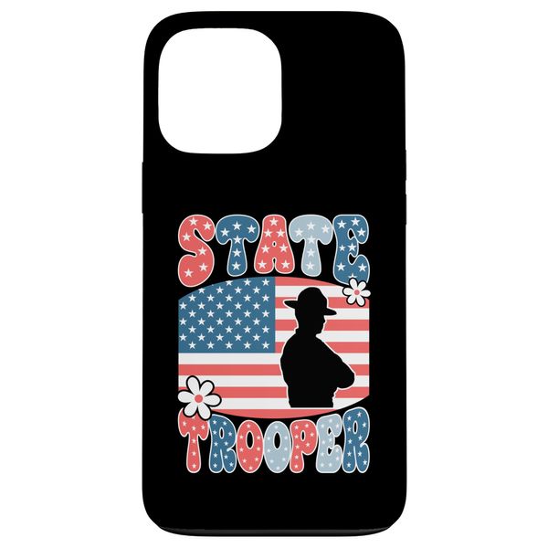 American Flag USA Law Enforcement State Trooper Case for iPhone 13 Pro Max