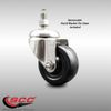3 Inch 316SS Soft Rubber Wheel Swivel ½ Inch Threaded Stem Caster Service Caster