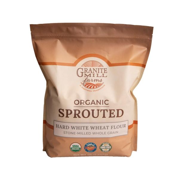 Granite Mill Farms Stone Ground Sprouted Organic Hard White Wheat Flour, 5 lb