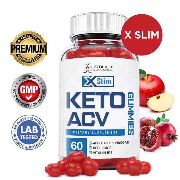 Xslim X Slim Keto ACV Gummies 1000MG Apple Cider Vinegar 60 Gummys