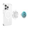 Dark Gray Initial Letter B On Silver Light Blue PopSockets PopGrip for MagSafe
